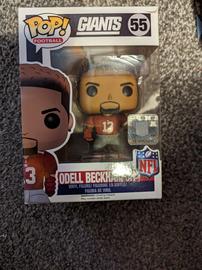 Funko NFL New York Giants POP Football Odell Beckham Jr. Vinyl Figure 55  Red Jersey, Damaged Package - ToyWiz