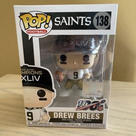 Funko Pop! NFL Football Drew Brees Super Bowl XLIV Champions Vinyl Figure - Drew  Brees Funko Pop #138 New Orleans Saints Figure + 1 NFL Trading Card + 1  Cardboard Pop Protector